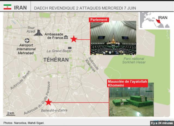 Iran: 12 morts dans des attentats à Téhéran revendiqués par l'EI