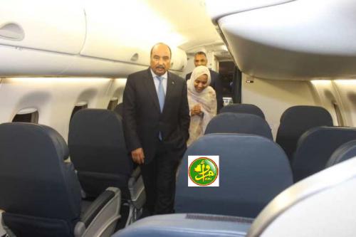 Le Président de la République donne le coup d'envoi pour l'intégration d'un nouvel avion dans la flotte de la société Mauritania Airlines