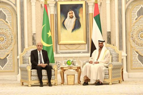 Le Président de la République s’entretient avec le prince héritier d'Abu Dhabi, adjoint du chef suprême des forces armées des Émirats arabes unis