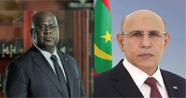 Le Président de la République réaffirme à son homologue de la République Démocratique du Congo la volonté de la Mauritanie d’œuvrer pour le renforcement des relations entre les deux pays