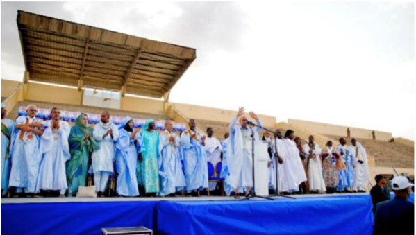 Présidentielle 2024: Le candidat Mohamed Ould Cheikh El-Ghazouani préside un meeting de campagne à Sélibabi.