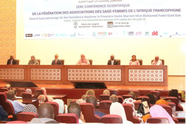 La Première Dame supervise le lancement de la première conférence scientifique de la Fédération des associations de sages-femmes de l’Afrique francophone