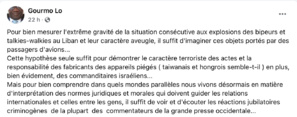 Face au cynisme du Mossad, maître Lo Gourmo se trompe en indexant les fabricants de bipeurs