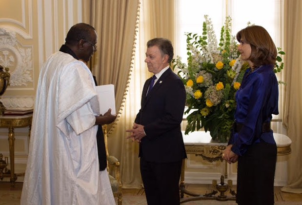 Notre ambassadeur en Colombie présente ses lettres de Créance au Président Juan Manuel Santos