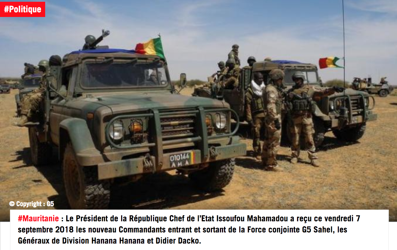 G5 Sahel :  le nouveau commandant au Niger