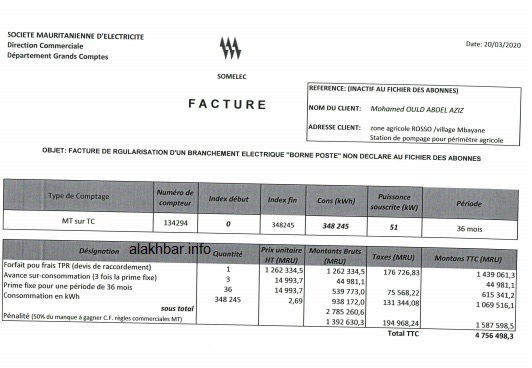 Fuite de documents de la Somelec prouvant la fraude d'Aziz