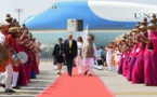 Tapis rouge pour Trump à son arrivée en Inde, sans la foule immense qu'il attendait