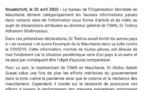 L’OMS dément des allégations au sujet d’un « exemple mauritanien »