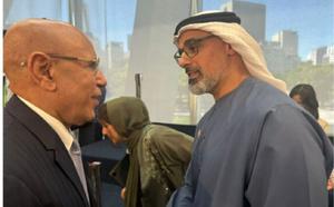 Le président de la République et président de l’Union africaine rencontre le prince héritier d’Abou Dhabi